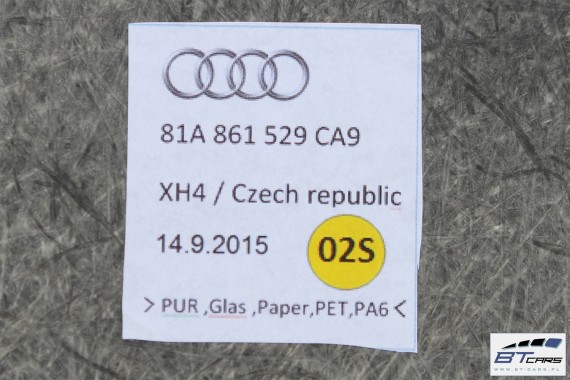 AUDI Q2 DYWAN BAGAŻNIKA 81A 861 529 81A861529 81A861529A wykładzina podłogi bagażnik 81A861529 81A861529 81A861529 tył CA9