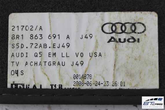 AUDI Q5 DYWANIKI PODŁOGI 8R1863691A 8R0864450 wycieraczki  8R1 863 691 8R J49 szary 8R1863691A 8R0864450A 8R1863691C 8R0864450M