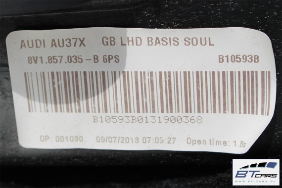 AUDI A3 SCHOWEK KONSOLI PRAWY 8V1857035B 8V1 857 035 B 8V 8V1857035 8V1857035B 8V1857035C 8V1857035D 8V1857035B kolor 6PS czarny