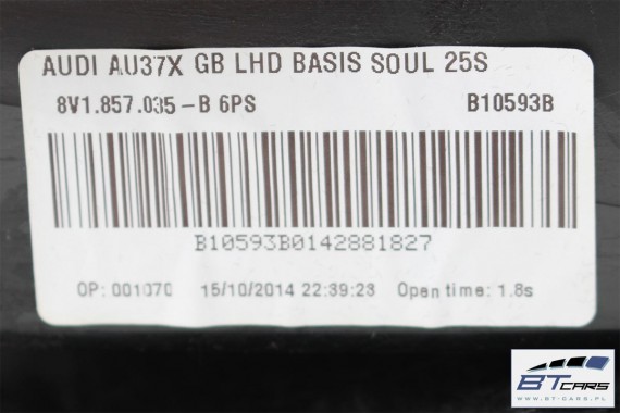 AUDI A3 SCHOWEK KONSOLI PRAWY 8V1857035B 8V1 857 035 B 8V 8V1857035 8V1857035B 8V1857035C 8V1857035D 8V1857035B kolor 6PS czarny