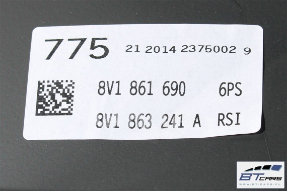 AUDI A3 TUNEL ŚRODKOWY + PODŁOKIETNIK 8V1863241A 8V0864283 8V1861690 8V1 863 241 A 8V RSI czarny 8V1863241A 8V0864283 8V1861690
