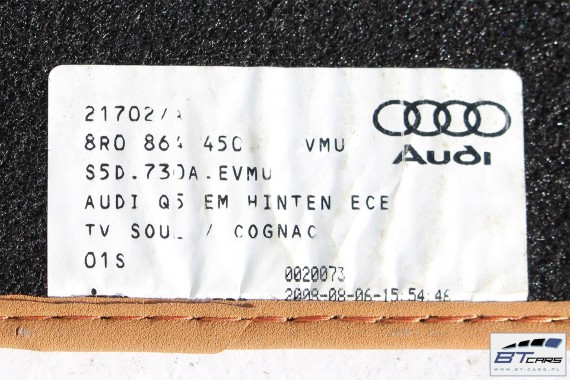 AUDI Q5 DYWANIKI PODŁOGI 8R1863691 8R0864450 wycieraczki 8R1 863 691 8R0864450 VMU czarny brąz koniakowy 8R1863691 8R1863691 8R