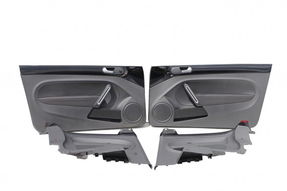 VW THE BEETLE BOCZKI DRZWIOWE BOCZEK TAPICERKA 5C 5C5867043 5C5867044 5C1867011 5C1867012 skóra czarne góra czarna 5C5 867 043