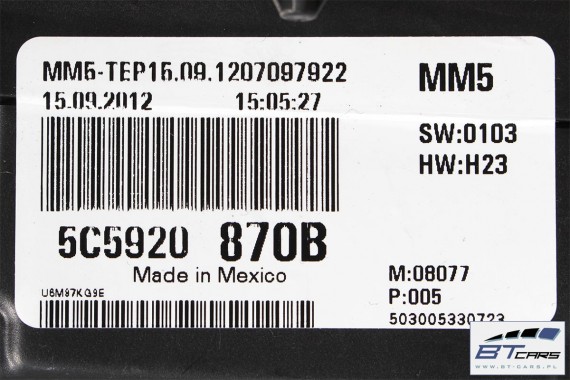 VW THE BEETLE ZEGARY LICZNIK BENZYNA 5C5920870B 5C5920870BX 5C5 920 870 B BX ZEGAR LICZNIKI BENZYNOWY ZESTAW WSKAŹNIKÓW 5C