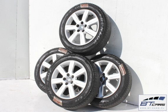 VW POLO FELGI 15 cali OPONY LETNIE KOŁA felga 6R0601025D 6J*15H2 ET40  opona LATO Dunlop SP Sport 01 185/60/15 84T 6R 6R0601025D