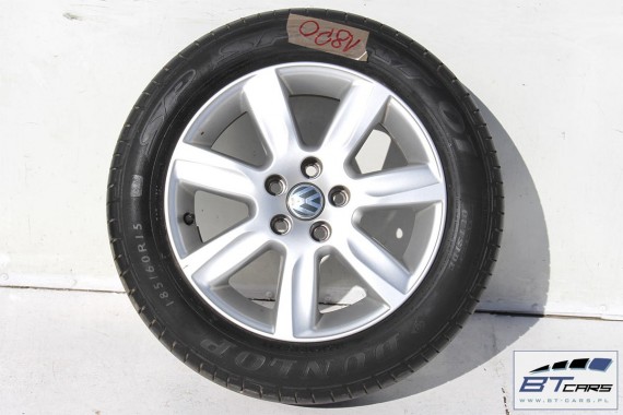 VW POLO FELGI 15 cali OPONY LETNIE KOŁA felga 6R0601025D 6J*15H2 ET40  opona LATO Dunlop SP Sport 01 185/60/15 84T 6R 6R0601025D
