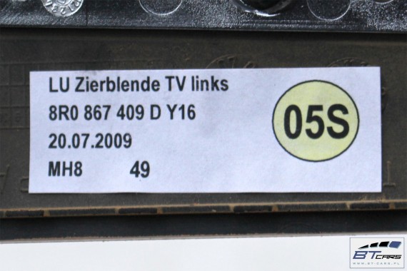 AUDI Q5 LISTWY OZDOBNE DEKORY WYKOŃCZENIE 8R 8R0863305D 8R1853190D 8R0867409D 8R0867410D Y16 - jesion beżowy