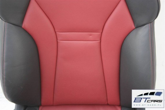 AUDI A1 FOTELE KOMPLET FOTELI siedzeń siedzenia tapicerka 3-drzwiowy skóra kolor czarno-czerwony 8X 8X3