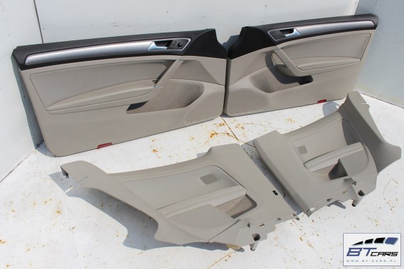 VW GOLF 7 VII BOCZEK BOCZKI DRZWI drzwiowe tapicerka 5G 5G3 KOMPLET BOCZKÓW mocca welur welurowe podświetlane 3 drzwiowy mokka