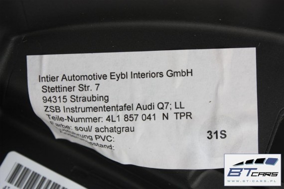 AUDI Q7 FL KONSOLA DESKA ROZDZIELCZA KOKPIT PULPIT LIFT 2009-2017 4L1857041N  4L1 857 041 N