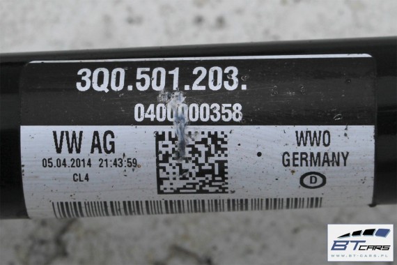 AUDI TT PÓŁOŚ TYLNA LEWA TYŁ 3Q0501203 3Q0501204 3Q0 501 203 3Q0 501 204  // 8S 15-