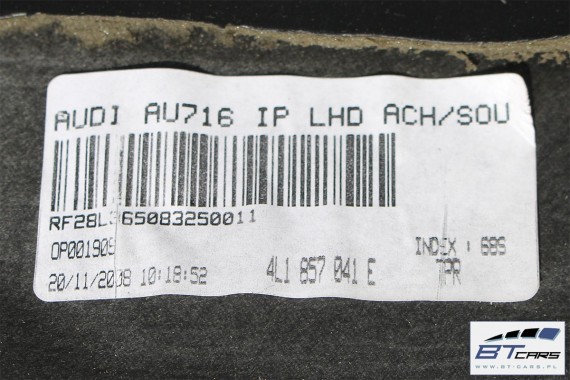 AUDI Q7 KONSOLA DESKA ROZDZIELCZA KOKPIT PULPIT TPR - szara 4L1857041E szary achat