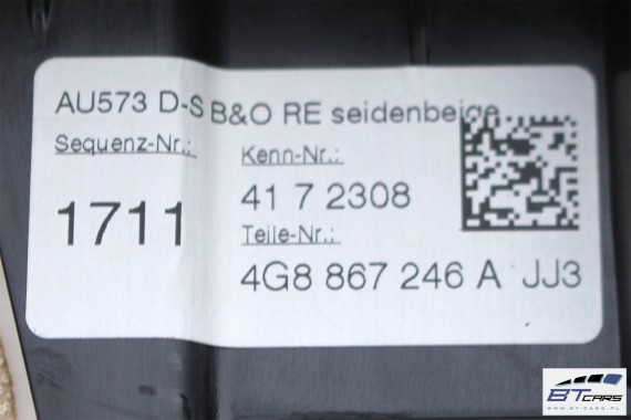 AUDI A7 SŁUPEK D POSZYCIE 4G8867245A 4G8867246A 4G8 867 245 Kolor JJ3 beżowy jedwab 4G8867245A 4G8867246A 4G8867245 4G8867246