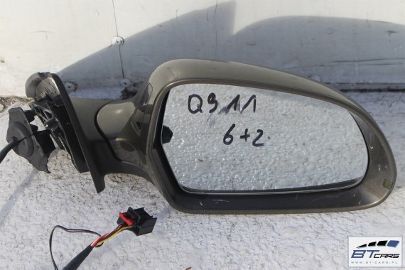 AUDI Q3, Q3 FL LUSTERKO DRZWI PRAWE 6+2pin LIFT LW8Z Tundrabraun metallic Brązowy zewnętrzne 6+2 pinów kabli