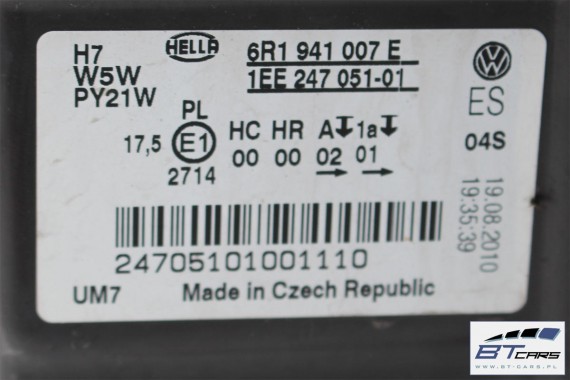VW POLO 6R LD5Q PRZÓD maska błotniki zderzak pas przedni lampy wzmocnienie błotnik lampa Kolor: LD5Q niebieski (shadow blue) 6R0