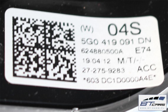 VW GOLF 7 POLO PASSAT B8 KIEROWNICA BIEGI 5G0419091DN 5G0419091GF 5G0 419 091 DN 5G0 419 091 GF Kolor: E74 - czarny
