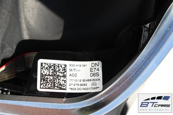 VW GOLF 7 POLO PASSAT B8 KIEROWNICA BIEGI 5G0419091DN 5G0419091GF 5G0 419 091 DN 5G0 419 091 GF Kolor: E74 - czarny