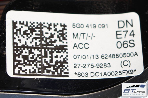 VW GOLF 7 POLO PASSAT B8 KIEROWNICA BIEGI 5G0419091DN 5G0419091GF 5G0 419 091 DN 5G0 419 091 GF Kolor: E74 - czarny