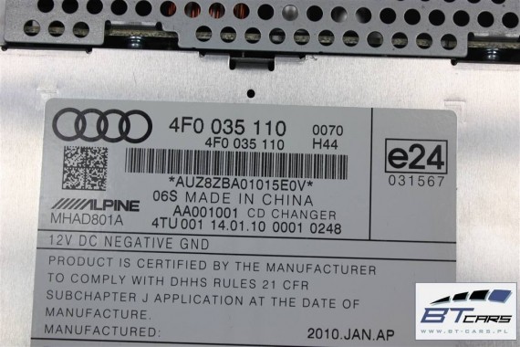 AUDI ZMIENIARKA PŁYT CD 4F0035110 4F0 035 110 4F0035110 4F0035110A 4F0057110 4F0057110A 4F0035110 4F0035110 4F0035110 4F0035110