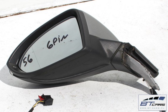 VW GOLF 7 VII LUSTERKO DRZWI LEWE 6pin SREBRNE LB7W (strona lewa - kierowcy) 5G SAMOCHODOWE zewnętrzne pinów kabli przewodów