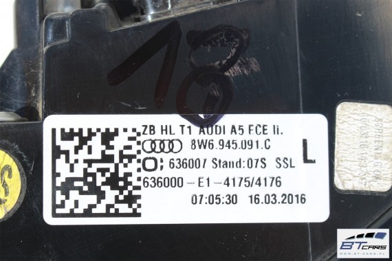 AUDI A5 LAMPY TYLNE LED TYŁ 8W6945091C 8W6945092C 8W6945093 8W6945094 lampa 8W F5 8W6945091R 8W6945092R 8W6945093S 8W6945094S