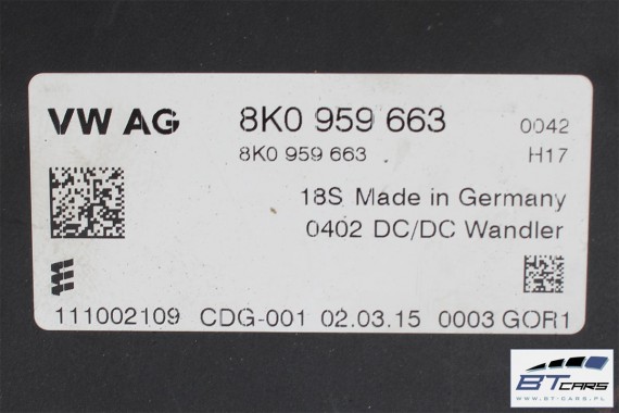 AUDI VW STABILIZATOR NAPIĘCIA 8K0959663 ,8K0959663D sterownik moduł 8K0 959 663  8K0 959 663 D