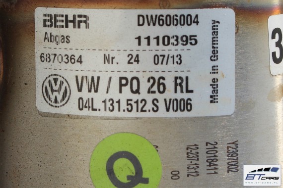 VW SEAT SKODA CHŁODNICA SPALIN EGR 04L131512S 04L 131 512 S  silniki diesel 1.6 i 2.0 TDi