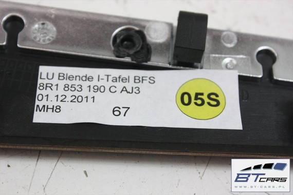 AUDI Q5 LISTWA OZDOBNA KONSOLI 8R1853190C drewno 8R1 853 190 C kolor AJ3 - naturalny brąz jesieniowy LISTWY OZDOBNE