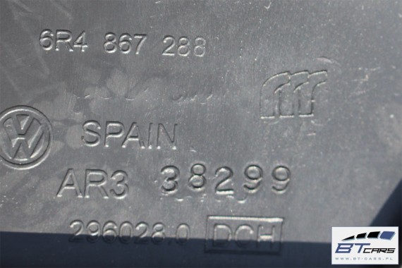 VW POLO PODSUFITKA SŁUPKI TAPICERKA CZARNA 6R4867501BJ 6R4 867 501 BJ 5 drzwi 6R CE6  czarny tytanowy KOMPLET Z SŁUPKAMI SŁUPKÓW