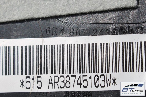 VW POLO PODSUFITKA SŁUPKI TAPICERKA CZARNA 6R4867501BJ 6R4 867 501 BJ 5 drzwi 6R CE6  czarny tytanowy KOMPLET Z SŁUPKAMI SŁUPKÓW