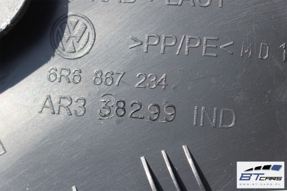 VW POLO PODSUFITKA SŁUPKI TAPICERKA CZARNA 6R4867501BJ 6R4 867 501 BJ 5 drzwi 6R CE6  czarny tytanowy KOMPLET Z SŁUPKAMI SŁUPKÓW