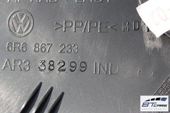 VW POLO PODSUFITKA SŁUPKI TAPICERKA CZARNA 6R4867501BJ 6R4 867 501 BJ 5 drzwi 6R CE6  czarny tytanowy KOMPLET Z SŁUPKAMI SŁUPKÓW