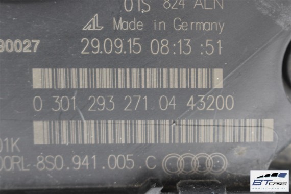 AUDI TT 8S LZ7G PRZÓD maska błotniki zderzak pas przedni lampy wzmocnienie błotnik lampa Xenon Led 8S 2015- Kolor LZ7G srebrny