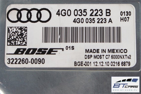 AUDI A8 GŁOŚNIKI GŁOŚNIK + WZMACNIACZ 4G0035223B BOSE 4H0035397 4H0035399B 4H0035399C 4H0035402A 4H0035297 4H0035411A 4G0035223