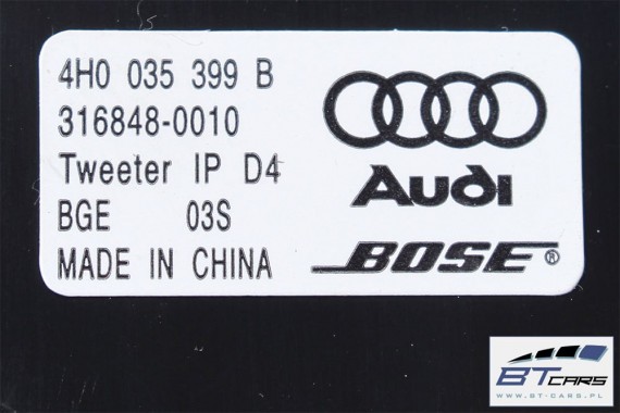 AUDI A8 GŁOŚNIKI GŁOŚNIK + WZMACNIACZ 4G0035223B BOSE 4H0035397 4H0035399B 4H0035399C 4H0035402A 4H0035297 4H0035411A 4G0035223