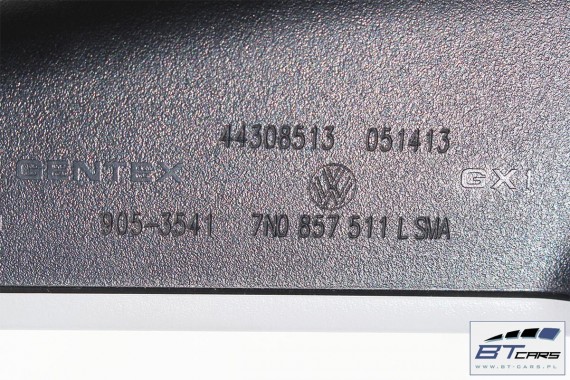 VW SKODA SEAT LUSTERKO WEWNĘTRZNE 7N0857511L 7N0 857 511 L 7N0857511K SMA - czarny satynowy / szary perlisty wsteczne