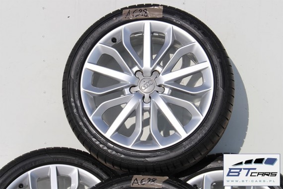 AUDI A6 A7 A8 FELGI 19 4G0601025E OPONY LATO KOŁA felga 4G0 601 025 E 8,5J*19H2 ET45 opona GOODYEAR EAGLE F1 255/40/19 100Y