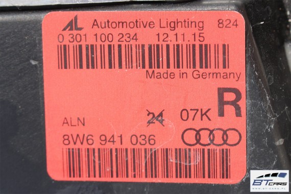 AUDI A5 8W PRZÓD Matrix maska błotniki zderzak pas przedni lampy wzmocnienie F5 błotnik lampa LY9B 8W6 Kolor: LY9B