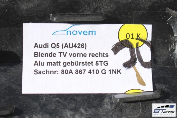 AUDI Q5 LISTWY OZDOBNE DEKORY WYKOŃCZENIE 80A 80B864241A 80B853189G 80B853190R 80A867409G 80A867410G