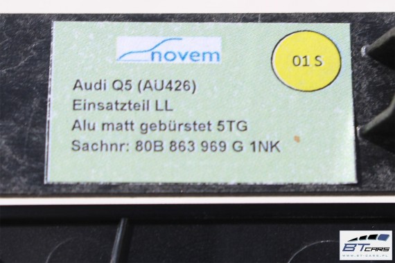 AUDI Q5 LISTWY OZDOBNE DEKORY WYKOŃCZENIE 80A 80B864241A 80B853189G 80B853190R 80A867409G 80A867410G