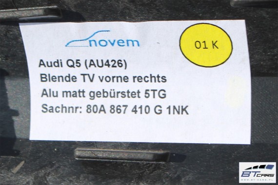 AUDI Q5 LISTWY OZDOBNE DEKORY WYKOŃCZENIE 80A 80B864241A 80B853189G 80B853190R 80A867409G 80A867410G