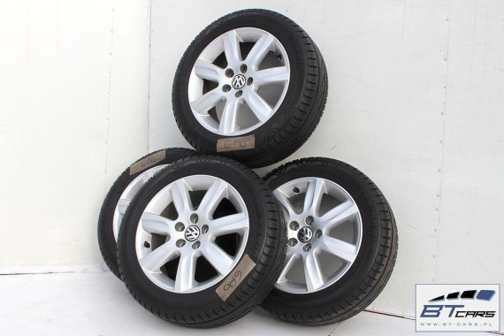 VW POLO FELGI 15 cali OPONY LETNIE KOŁA felga 6RU601025 6J*15H2 ET40 6RU601025 opona LATO Kama Euro-129 195/55/15 85H 6RU601025