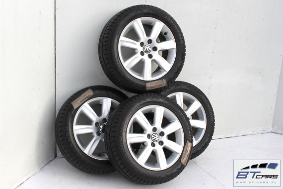 VW POLO FELGI 15 cali OPONY LETNIE KOŁA felga 6RU601025 6J*15H2 ET40 6RU601025 opona LATO Kama Euro-129 195/55/15 85H 6RU601025