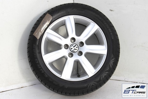 VW POLO FELGI 15 cali OPONY LETNIE KOŁA felga 6RU601025 6J*15H2 ET40 6RU601025 opona LATO Kama Euro-129 195/55/15 85H 6RU601025