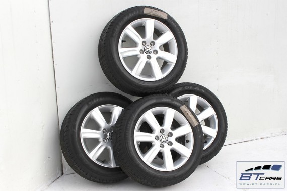 VW POLO FELGI 15 OPONY LETNIE KOŁA felga 6R0601025D 6J*15H2 ET40 opona LATO Dunlop SP Sport 01 A/S 185/60/15 88H 6R, 6C