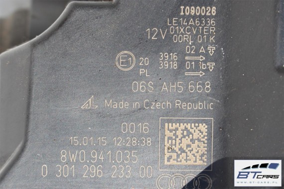 AUDI A4 PRZÓD maska błotniki zderzak pas przedni lampy wzmocnienie błotnik lampa MATRIX 8W B9 8W0941035 8W0941036 LY9B