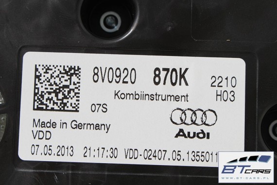 AUDI A3 ZEGARY LICZNIKI ZEGAR DIESEL 8V0920870K 8V0 920 870 K  8V