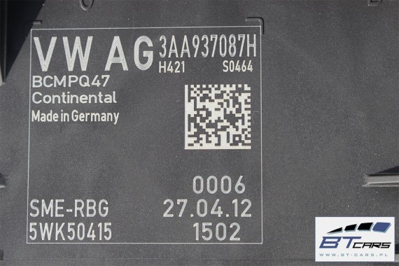 VW PASSAT B7 MODUŁ STEROWNIK BORDNETZ BCM 3AA937087H 3AA 937 087 H 3AA937087H MOCY ZASILANIA  Xenon Led STEROWNIKI 3AA937087H