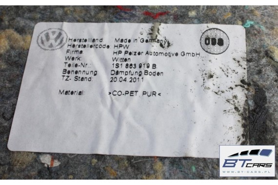 SKODA CITIGO SEAT MII VW UP DYWAN PODŁOGI WYKLADZINA TAPICERKA 1S1863367B 1S3863919B WH7 - czarny 1S1 863 367 B 1S3 863 919 B