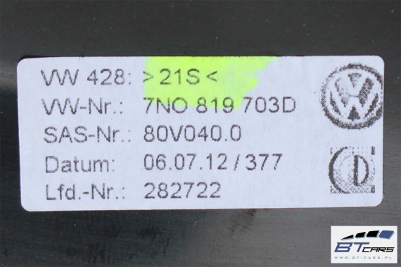VW SHARAN SEAT WLOTY POWIETRZA KONSOLI 7N0819703D 7N0858069D 7N0819704D kratka 7N0 819 703 D 7N0819703 7N0858069 7N0819704 7N